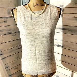 Ann Taylor Grey mélange sleeveless sweater (shell), sz Medium, EUC